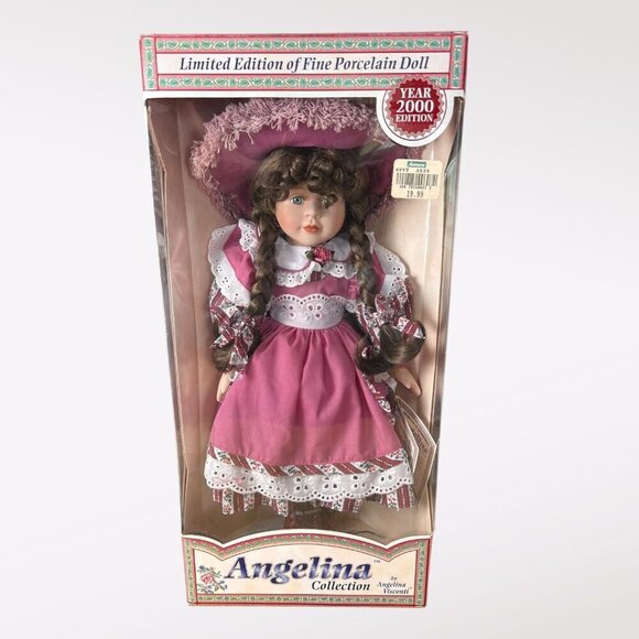 Vintage Angelina Visconti 2000 Fine Porcelain Doll In Box with COA & Stand - Picture 1 of 10